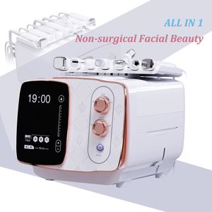 Anpassad logotyp Portable 7 i 1 EMS Ultrasonic Face Deep Cleaning Hydro Facial Beauty Machine Salon Clinic Hemanvändning för all typ av hud