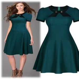 Kvinnors 1950 -tal vintage Bow Tie Ladies Retro Swing Party Evening Dresses Skaters Cocktail Party Dress 3231290U