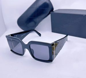 Luxus-Sonnenbrille für Damen, Designer-Sommerbrille, polarisierte Brille, schwarze Sonnenbrille mit großem Logo, neue übergroße Vintage-Sonnenbrille für Damen, Sonnenbrille mit Box