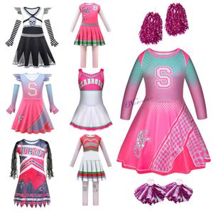 Girls Carnival Halloween Cheerleader Costume Cosplay Kids Zombie Addison outfit Fancy Dress Cheer Uniform Costume Clothescosplay