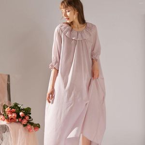 Women's Sleepwear Nightgown Dress Summer Cotton Elegant Lady Night Gown Comfortable