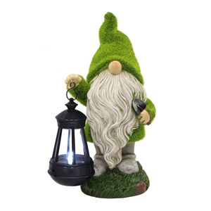 Solar Garden utomhusstatyer Gnomes Lights - Lawn Decor Patio, balkong, Yard Ornament - Födelsedag för kvinnor/mamma/mormor