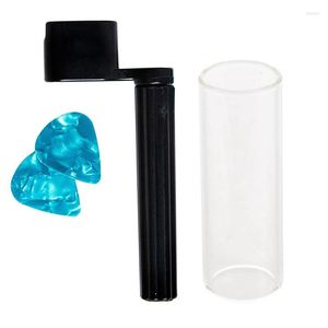 Tumblers Guitar Glass Slippery Stick Slide Transparent med String Stool 2 Picks Premium Crank