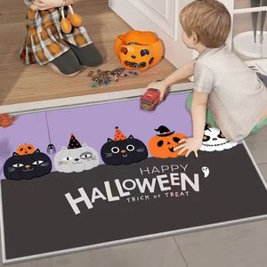 Tapetes Bonito Halloween Abóbora Tapete Casa Entrada Mat Água Absorvente Quarto Tapetes Halloween Decoração Não-Slip Banheira Banheiro Tapete 231006