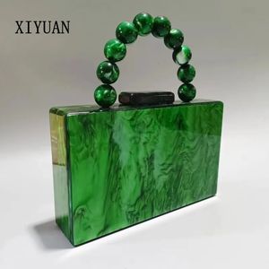 Evening Bags XIYUAN Women Acrylic Clutch For Wedding Party Ladies Luxury Boutique Green Purse And Handbags Designer High Quality 231006