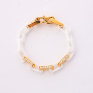 Chain Necklace Designer Bracelet Women Titanium Steel Ceramics Gold Plated CZ Diamond Chains Necklaces Bracelets Hip Hop Mens Jewelry for Party Gift
