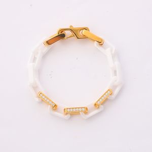 Colar de corrente Designer Pulseira Mulheres Titanium Aço Cerâmica Banhado A Ouro CZ Diamante Cadeias Colares Pulseiras Hip Hop Mens Jóias para Presente de Festa