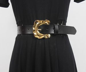 Cintos femininos pista moda ouro prata couro genuíno cummerbunds vestido feminino espartilhos cintura decoração cinto largo r606