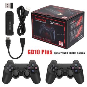 Jogadores de jogos portáteis X2 Plus GD10 Pro 4K Stick 3D HD Retro Video Console Controlador Sem Fio TV 50 Emulador para PS1 N64 DC 256G 128G 64G 231007