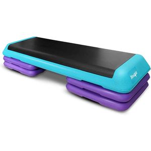 Steppers Yes4All Adjustable Aerobic Step Platform 40 in x 16 with 4 Risers Teal Black and Purple 231007