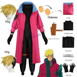 Trigun Vash the Stampede Costume Cosplay Millie Myrl Cappotto uniforme Occhiali da sole Parrucca Cosplay Anime Costume di Halloween per uomo Donnacosplay