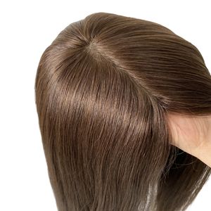 14 polegadas cabelo humano virgem brasileiro cor marrom #4 peruca kosher 130% densidade bob estilo 4x4 seda superior peruca judaica para mulher branca