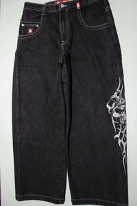 Pantaloni da uomo Y2k Jeans Harajuku Hip Hop Skull Graphic Oversize Baggy Black Denim Uomo Donna Pantaloni larghi gotici Streetwear