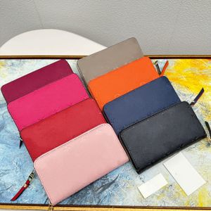 Designer-Taschen, lange Damen-Geldbörsen, Rautenmuster, geprägter Buchstabe, Zippy-Geldbörsen, größere Kapazität, Damen-Rot-Orange-Geldbörsen, Kartentaschen, Luxusmarke, weibliche Clutch-Tasche