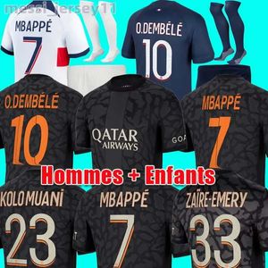 23 24 Mbappe koszulki piłkarskie wijnaldum psgs o Dembele Hakimi czwarte maillots de dorosłych i koszulka dla dzieci icardi verratti trzecia koszula