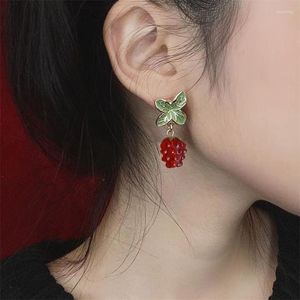 Dangle Earrings 2023 Trend Red Grape For Women Simple Cute Fruit Beads Drop Stud Earring Jewelry Accessories Party Gifts