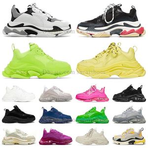 mens women clear sole Triple s shoes designer 17FW old Dad Black Beige Dark White Black Green crystal trainers platform sneakers dhgate walking run shoe