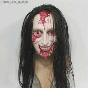 Party Masks Unisex Scary Ghost Mask Movie Evil Dead Rise Horror Female Ghost Demon Latex Mask Halloween Cosplay Prop Q231009