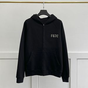 Erkek Hoodie Sweatshirt Elbise Tasarım Hoodies Genç Adam İçin Hoodies Flock Mektup FG7C Baskı Sweatshirt Elbise Ceket 100% Saf Pamuklu Çakırma ABD Büyük Boyut