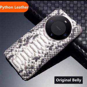 Huawei Mate 60 Pro+/60/50 Pearl Fish Skin Coverのための本物のStringrayPythonレザーケース