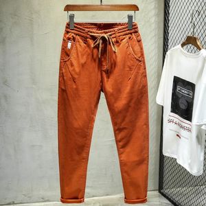 Männer Hosen DIMI Elastische Kordelzug Taille Streetwear Herbst Hosen Männliche Marke Blau Orange Mode Casual Harem Qualität Baumwolle