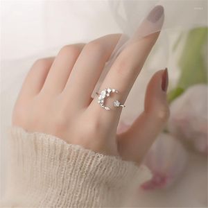 Pierścienie klastra Modna Clear Zircon Star Moon Pinchonk For For Women Girls Wedding Party Y2K Biżuteria Prezent JZ250