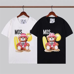 22SS T-shirt da uomo di marca Designer MOS Bear Polo da uomo top Luxury 3D Lettera Stampa Pantaloncini O-Collo Manica corta Camicie da uomo 352h
