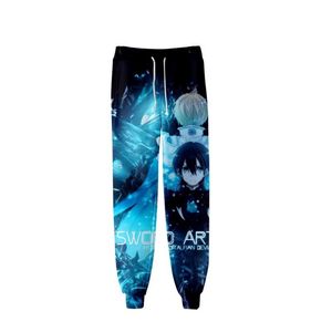 Unisex anime sao miecz sztuka online spodnie dresowe 3d joggers spodnie spodnie mężczyźni mężczyźni kobiety ubrania hip hop pantalon homme sweatpants172i