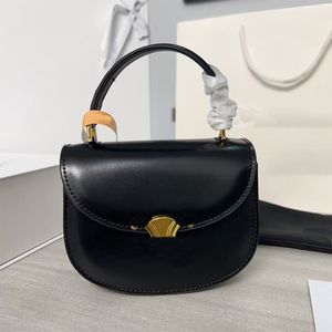 Designer-Mini-Umhängetasche mit Kreis für Damen, Besace Clea Satteltasche, echtes Leder, Triomphe-Tasche, luxuriöse Tragetasche, Lippenstift-Geldbörse, schwarze rote Geldbörse