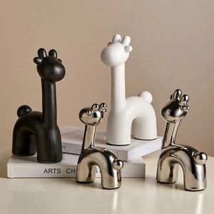 Decorative Objects Figurines Deer Sculptures and Figurines Bedroom Desk Accessories Living Room Cute Room Decor Office Christmas Nordic Modern Decoration 231007