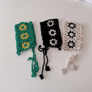 Haarschmuck Miniainis Baby handgemachte Blumenstirnbänder Kinder Retro aushöhlen Bänder Mädchen Kinder Baumwolle gestrickt Säugling