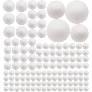 クリスマスデコレーション130パッククラフトフォームボール1〜4インチを含む7サイズの白いポリスチレンスムースラウンドボールアートアンドクラフト用フォームボール231006