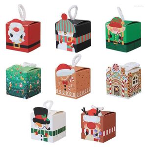 Geschenkpapier 50 Stück Weihnachtsboxen Schokolade Süßigkeiten Keks Verpackung Box Tasche S für Zuhause Navidad Jahr 2023