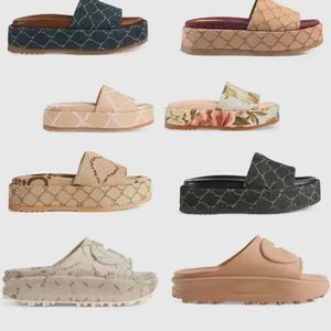 womens platform slide sandal designer sandals beach slides women slippers luxury shoes with box NO298A