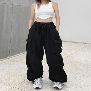 Pantalones para hombres Y2K Mujeres Streetwear Techwear Cargo Coreano Harajuku Casual Paracaídas para hombres Pantalones de chándal Pantalones de pierna ancha Pantalones Clot203B