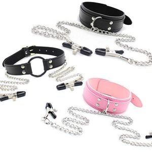nxy sex toys men BDSM Bondage Fetish Nipple Clamps Chain Breast Clip Female Leather Collar for Women Erotic Sex Toys Couples Adult Games