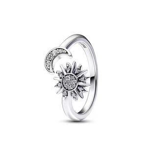 Pandoras Ring Designer Ring Pandorabracelet Charm Cluster Rings 2023 925 Silver Ring Celestial Sun & Moon Set S925 DIY Women Original Fine Jewelry High Quality 531