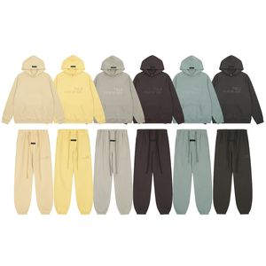 New Men's Tracksuits* Double thread ESSE* pressed glue letter plus fleece hoodie pant suit trendS-XL