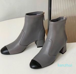 2023 женские ботинки осень-зима за молнией Широкие толстые туфли