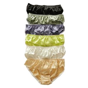 6 peças de cueca de biquíni de seda feminina tamanho 254G