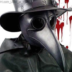 Party Masks Halloween PU Steampunk Bird Plague Doctor Mask Long Nose Beak Mask Retro Cosplay Masks Party Carnival Costume Props Accessories Q231007