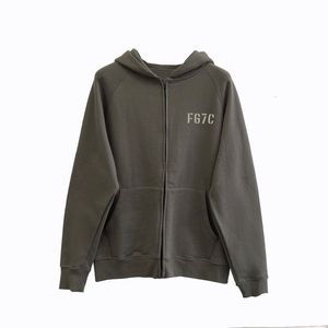 Erkek Hoodie Sweatshirts Tasarım Hoodies Genç Adam İçin Hoodies Flock Mektubu FG7C Baskı Sweatshirt Elbise Ceket 100% Saf Pamuklu Çakırma ABD Büyük Boyut