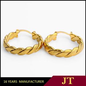 14 K Yellow Gold Gf ED IP Hoops Circle Hinge Hoop Medium stora örhängen265y