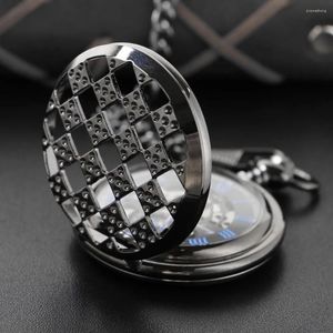 Pocket Watches Exquisite Dice Hollow Embossed Manual Stringing Mechanical Watch Men's Necklace Pendant Clock Vintage Gentleman Gift