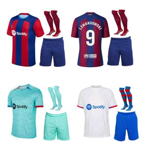 kit da calcio per bambini Raphinha KESSIE PEDRI Lewandowski maglie da calcio FERRAN Camisetas de football ANSU FATI 2023 2024 GAVI Kounde