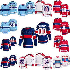 Ed Hockey 22 Cole Caufield Maglie 8 Mike Matheson 17 Josh Anderson 28 Christian Dvorak 5 David Reicher 14 Nick Suzuki 77 Kirby Dach 100th Man Woman Youth