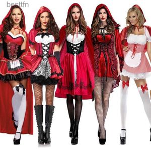 Theme Costume Size S-6XL Halloween Ladies Little Red Riding Hood Come Fantasy Hen Party Robe Cosplay Game Uniform Fancy DressL231007