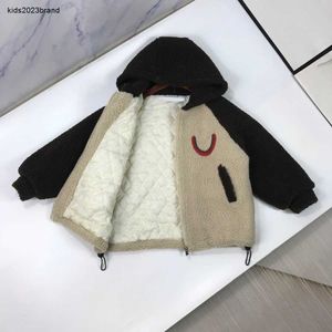 Autumn Lambhair baby Coats fashion Kids Hooded Jacket Size 110-170 CM Plush insulation overcoat design for boys Oct05