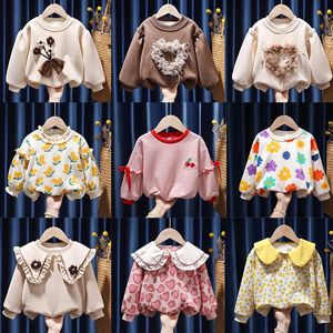 Hoodies Sweatshirts Girls Clothes Spring Autumn Casual Top Toddler Baby Girls Long Sleeve Floral Sweatshirts T-shirt Kids Pullover Tops Big Collar 231007