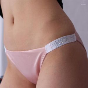 Spcity strass cetim luxo sexy cuecas femininas brilhantes macio sexo calcinha tanga corda feminina sem costura cuecas tanga1233j